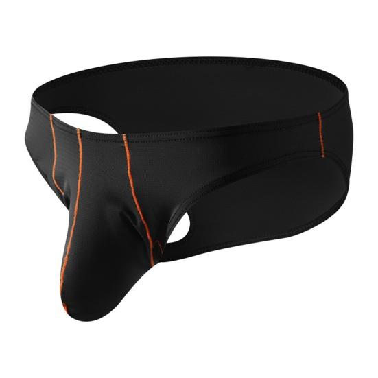 Men Briefs Ice Silk Ultra-Thin Low-rise Elastic Underwear Solid Color 3D Elephant Nose