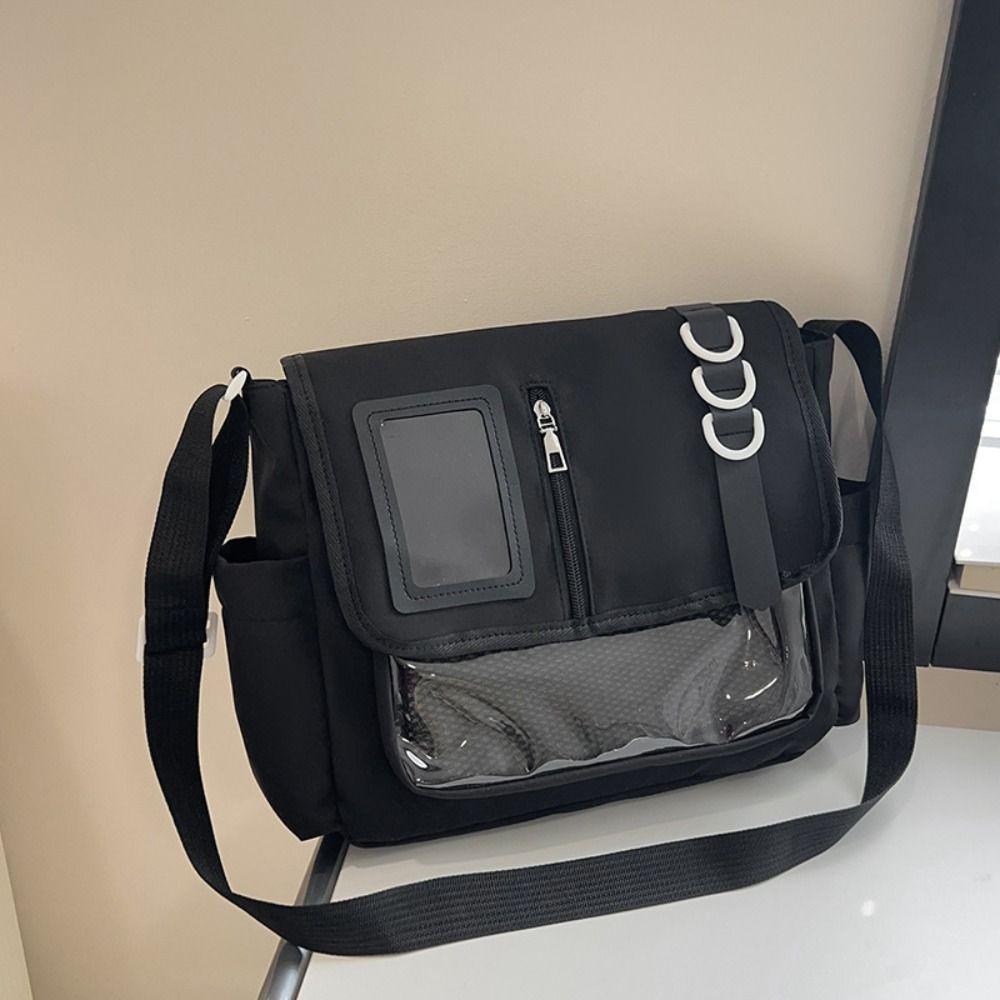Nylon Transparent Bags Zipper Bag Shoulder Bag Pouch Bag Solid Color Itabag  Travel