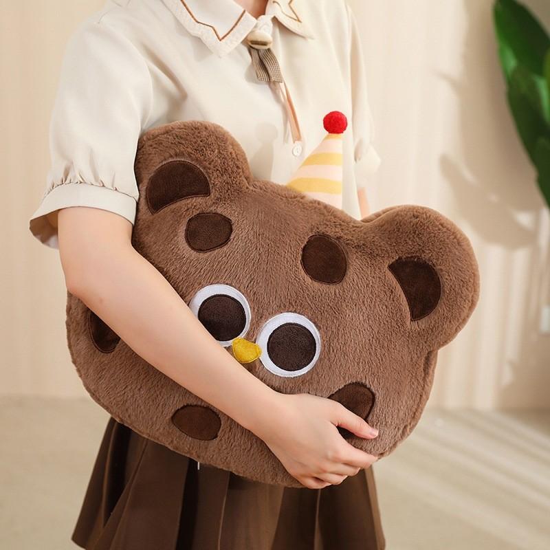 Bear Plush Cartoon Toy Pillow Blanket 2in1 Comfy Cushion Office Nap Gift Teens