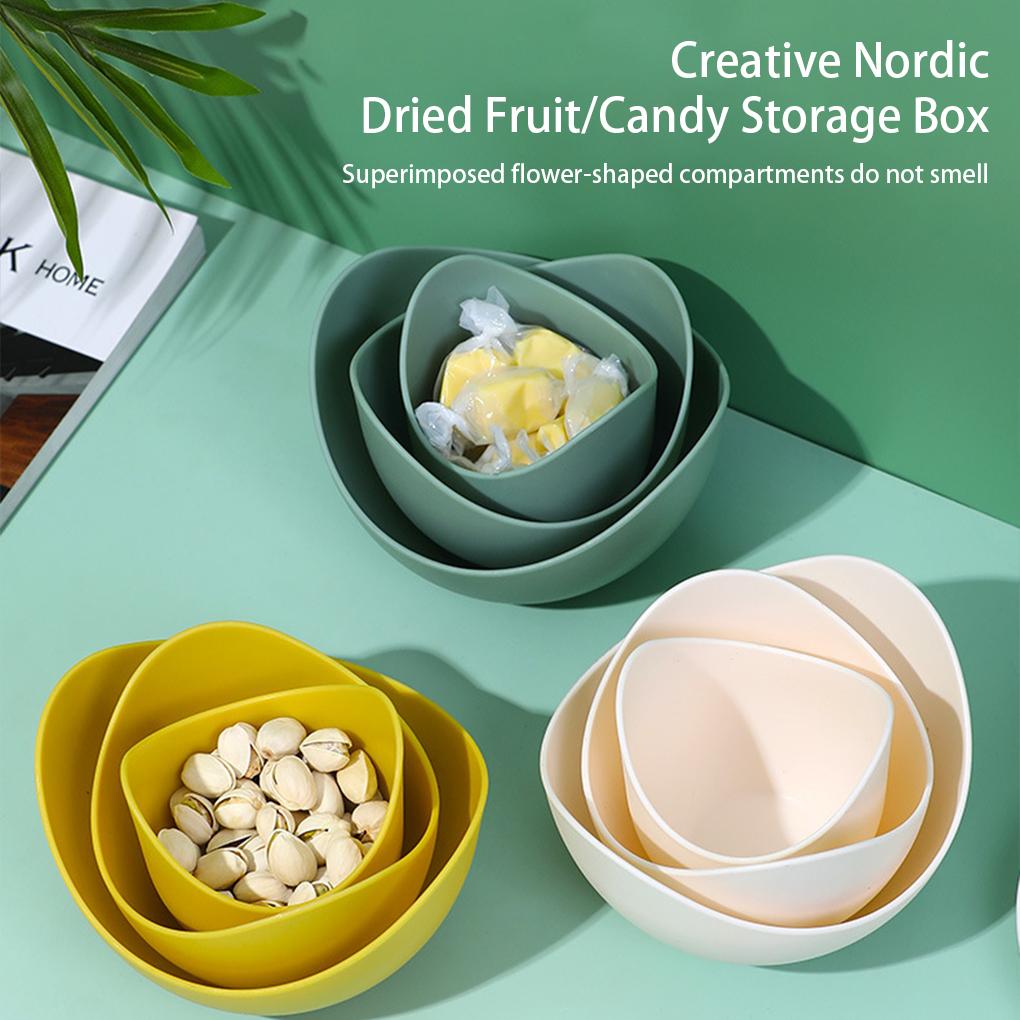 3!3PCS!3x Plates Pieces!Pack Trays 3 Nuts Dishes of Bowls