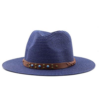Natural Panama Soft Shaped Straw Hat Summer Women/Men Wide Brim Beach Sun Cap Uv Protection Fedora Birthday Gift