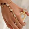 Long-lasting Shine Bracelet Eight-pointed Star Mitten Bracelet, Adjustable Chain Zinc Alloy Sexy Temperament Accessory Sparkling for