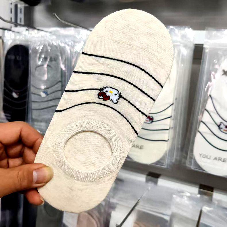 Women s High Cartoon Print Cotton Boat Socks - Thin, Invisible, Boneless, Shallow Opening for Spring & Summer Fits Size 35-39