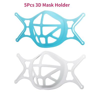 5 adet Silikon 3d Nefes Alabilir Yüz Maskesi Filtre Tutucu Silikon Maske İç Pedi Destek Yardım Yastık Braketi Yardımcı Stand Ev Gereçleri