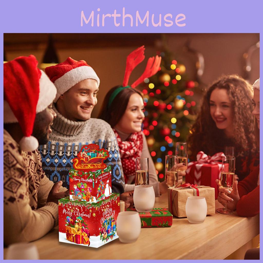 Boîte Cadeau Double Couche Père Noël avec Construction en Carton Cadeau Festif pour les Fêtes