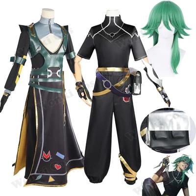 Heartsteel Ezreal Cosplay Yone Alune przebranie na karnawał Ezreal peruka zielone włosy kostiumy imprezowe LOL mężczyźni stroje karnawałowe