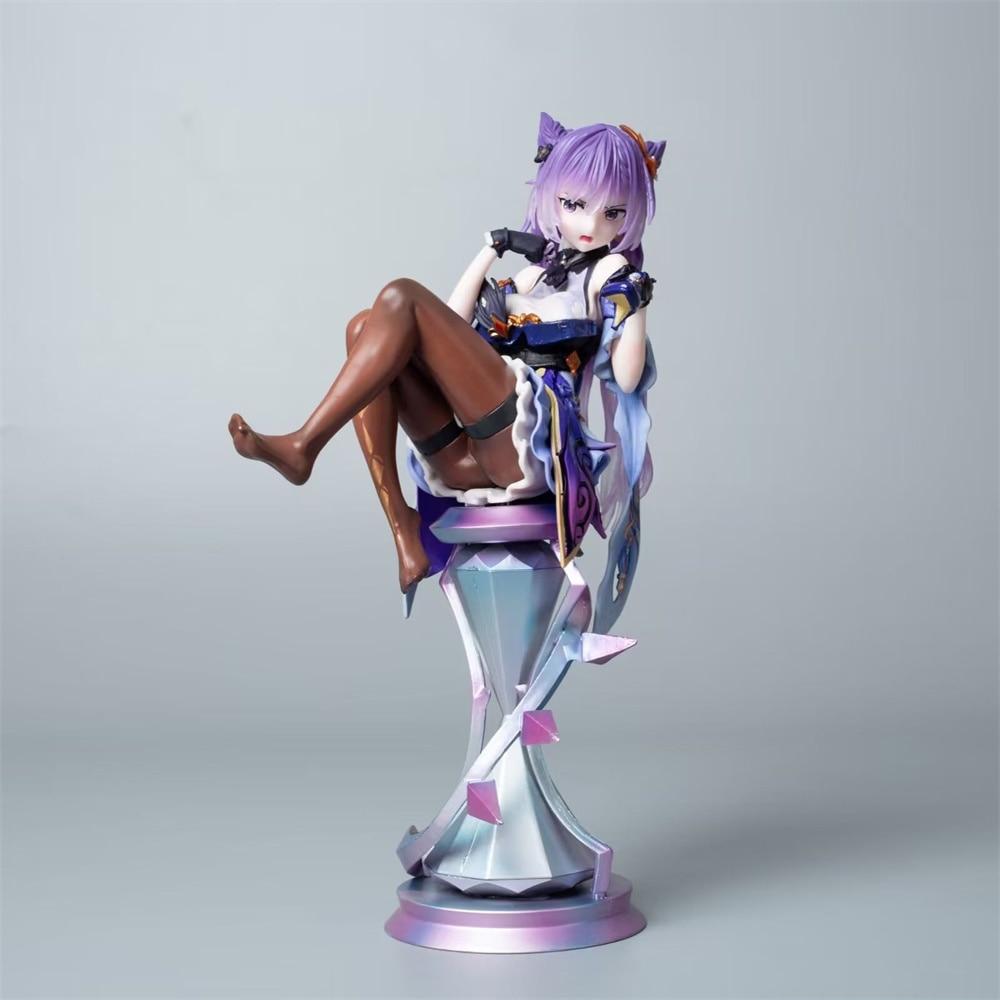 The First Beauty Of Teyvat Keqing 3d Figures Genshin Impact Figuras Kawaii Animation Girl Game 21cm Model Birthday Gift Toy
