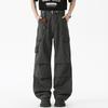 New American retro multi-pocket denim overalls men's trend loose straight