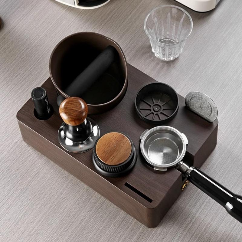 Multifunktionale Kaffeesatzbox Kaffeetamperstation Kaffeeklopfbox ABS-Textur für perfekte Espresso-Erlebnisse