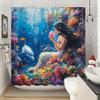 Mermaid and Dolphin Undersea Waterproof Shower Curtain for Bathroom Decor, Vibrant Art Design, Unique Style, Modern Fashion