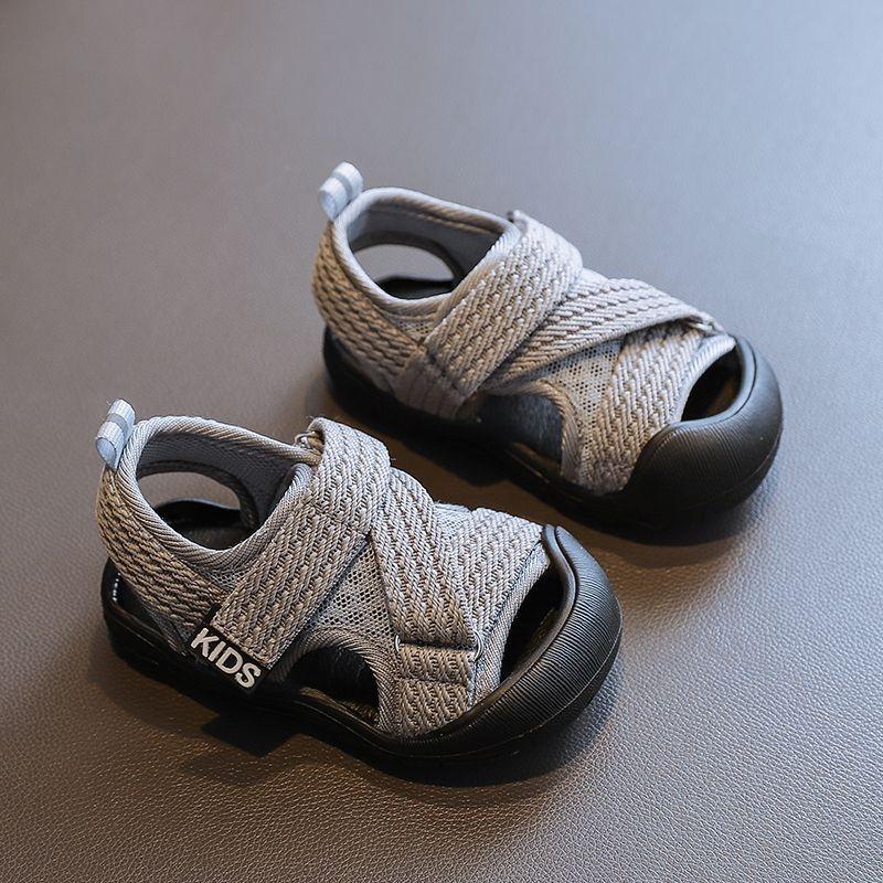 New summer mesh soft-soled anti-slip walking sandals for baby girls 16 серый