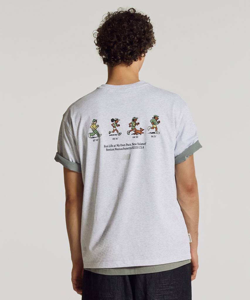 Nyuballanseu Nbneg21503 / Uni Nb Friends Short Sleeve T-Shirt (Ligth Gray)
