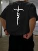 Summer 100 Cotton Fashionable Casual Loosefitting Sports Mens Tshirt with Simple Outdoor Print Design Trendy Short Sleeves