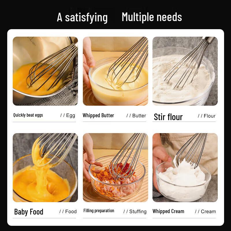 Huabeishi 304 Stainless Steel Manual Whisk