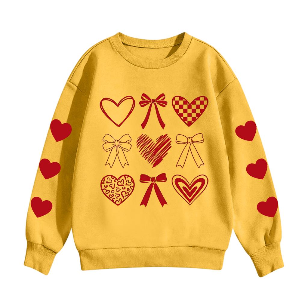 Children's Casual Round Neck Printed Pullover Long-sleeved Hooded Sweatshirt Top