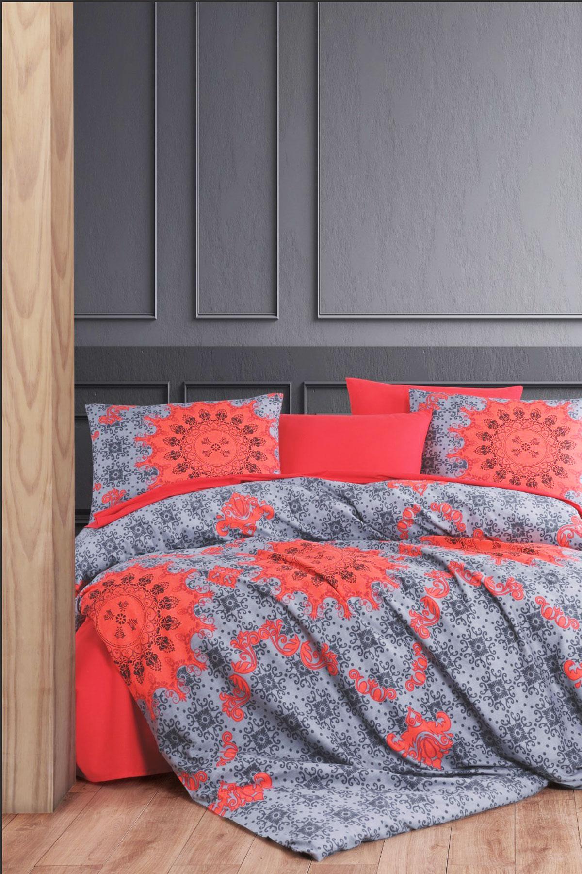

Double Duvet Cover Set Cotton Noble Red
