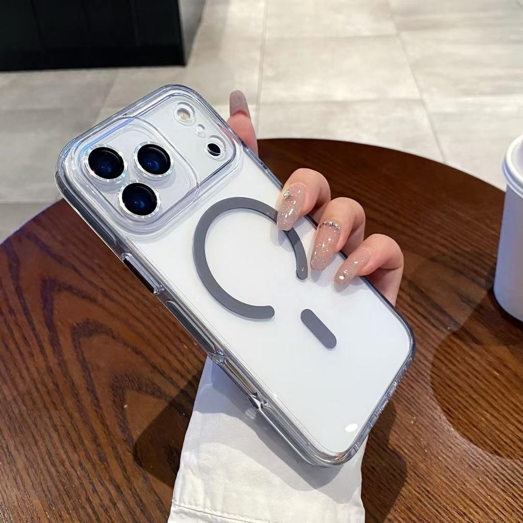 Eiskristall Geeignet für IPhone17proMax Magnetische Handyhülle Apple 16 Hawk Objektivfolie 15 Transparente Sturzsichere Hülle