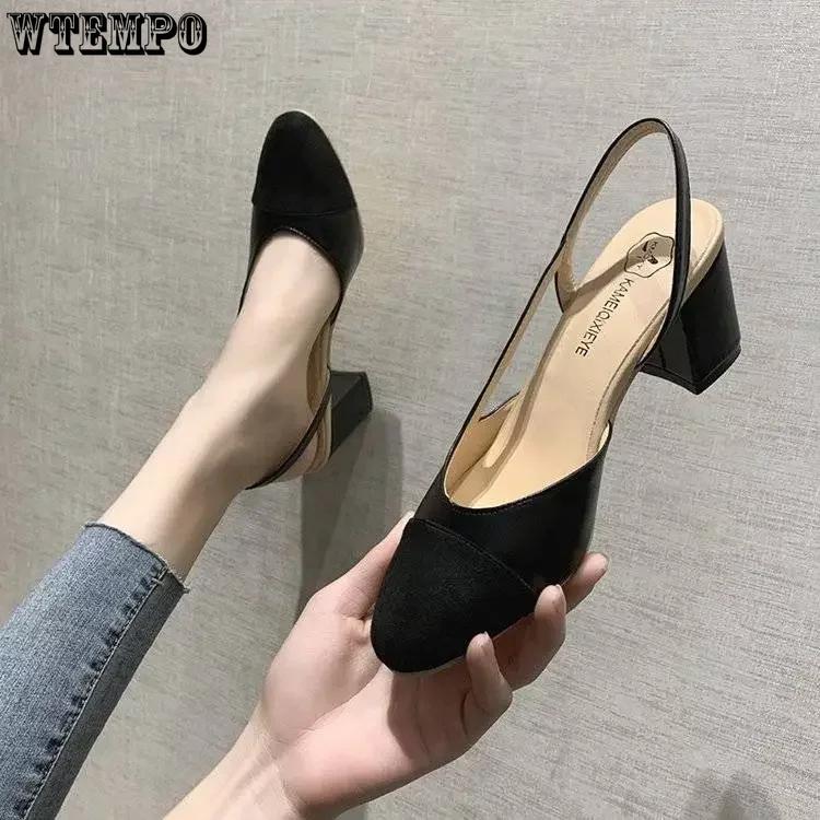 

Летняя женская обувь, модельные туфли, модная обувь на среднем каблуке с квадратным носком, сандалии для свадебной вечеринки, повседневная женская обувь