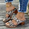 Foreign Trade Large Size Summer New Fish Mouth Cool Fashion Slippers Leopard Print Snake Pattern Flower Sewing Thick Heel Sandals