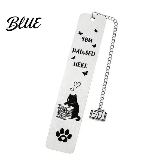 Creative Cat Bookmark Cute Bookmark Funny Metal Page Marker with Stainless Steel Quotes
