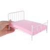 Iron Frame Dollhouse Bed Bedroom Scene Mini Bed Model Miniature Doll Bed Furniture  DIY Toy