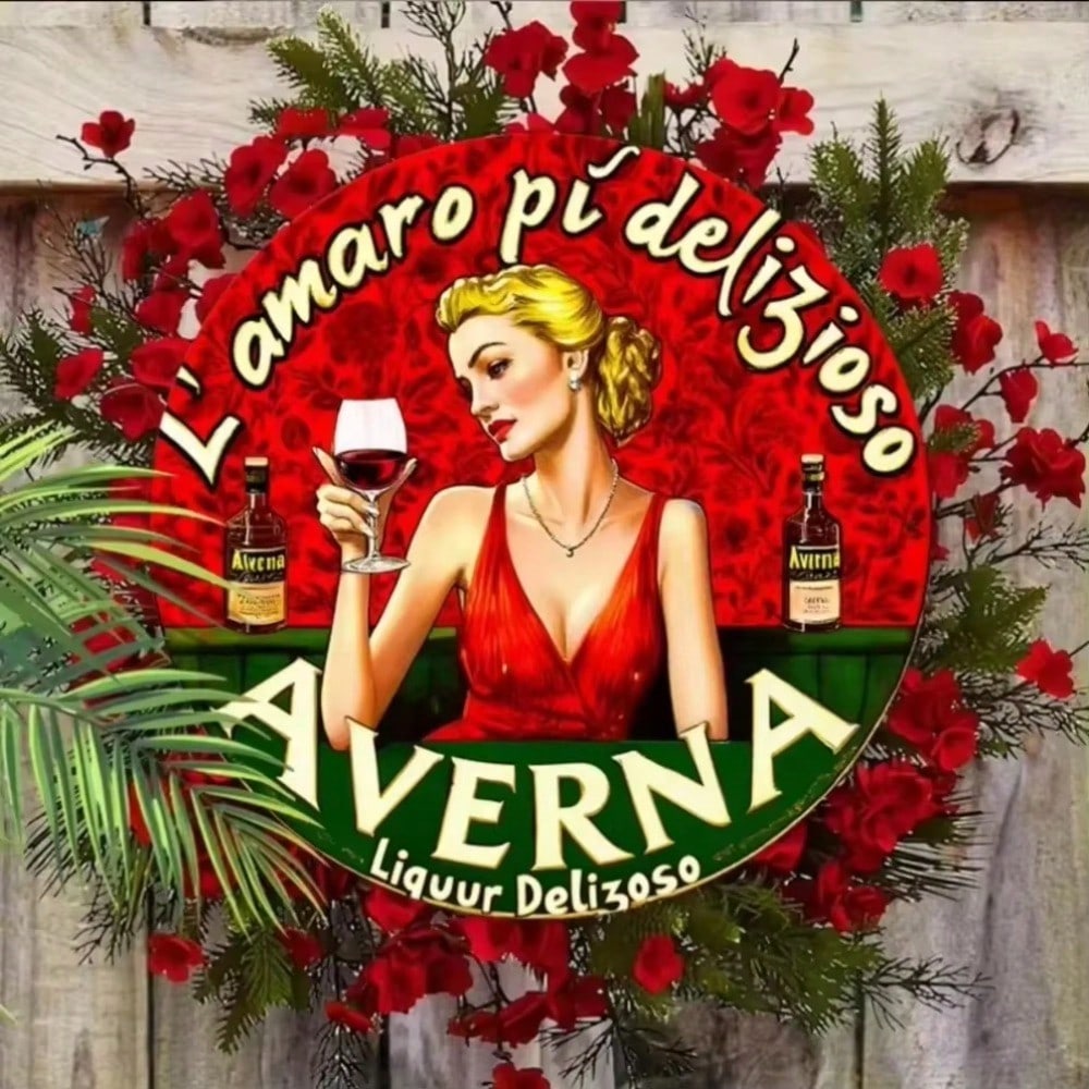 

1pc AVERNA Round Aluminum Tin Sign Funny Wall Decor For Home Garage Bar Cafe Man Cave 20x20 білий