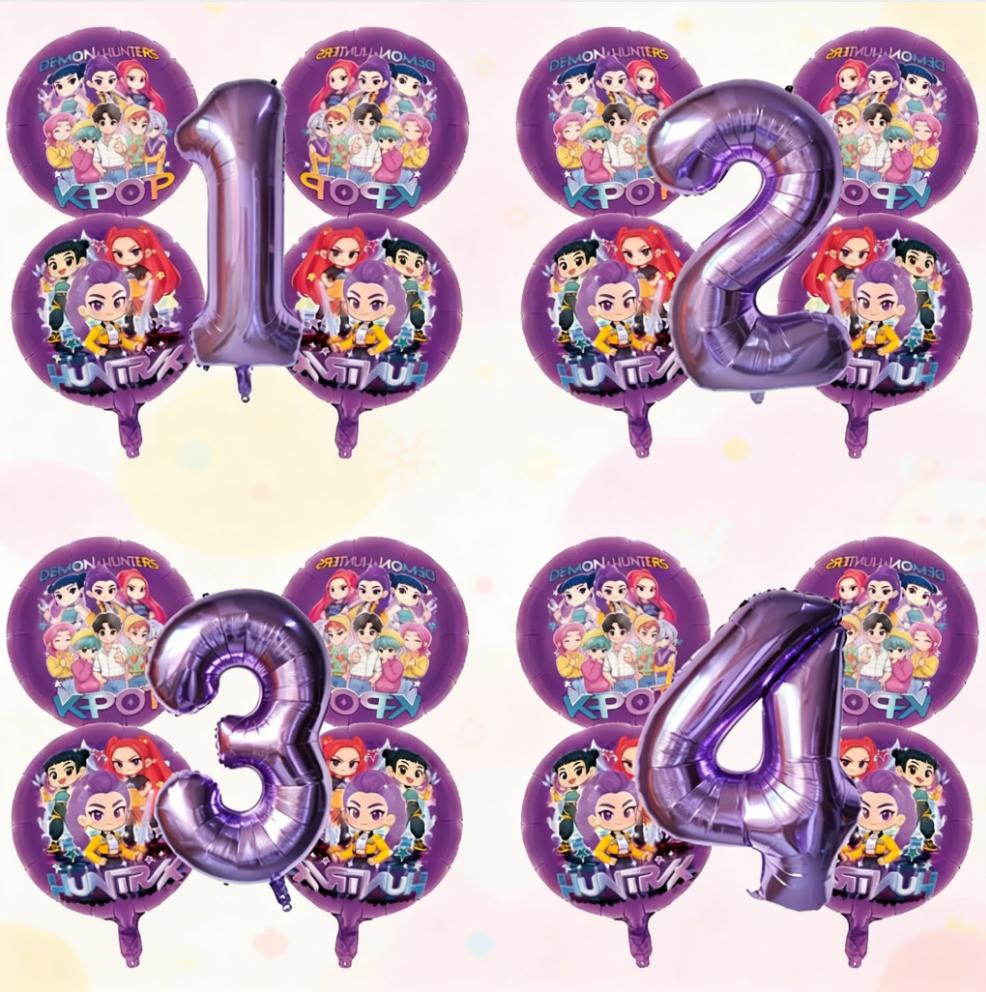 New Kpop BoyGirl Children's Birthday Party Decoration Balloons Set Number Digit 1-9 Balloon Set Baby Shower Party Supplies