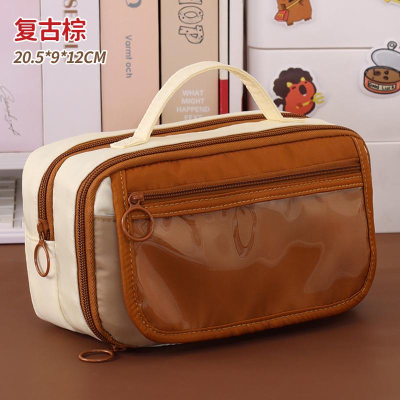 Pencil Case Girls In Japanese Style High Aesthetic Appeal Niche Retro Color Stationery Bag Middle School Students Boys Box