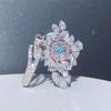 Group Inlaid Imitation Natural Argyle Pink Diamond Temperament Banquet Ring