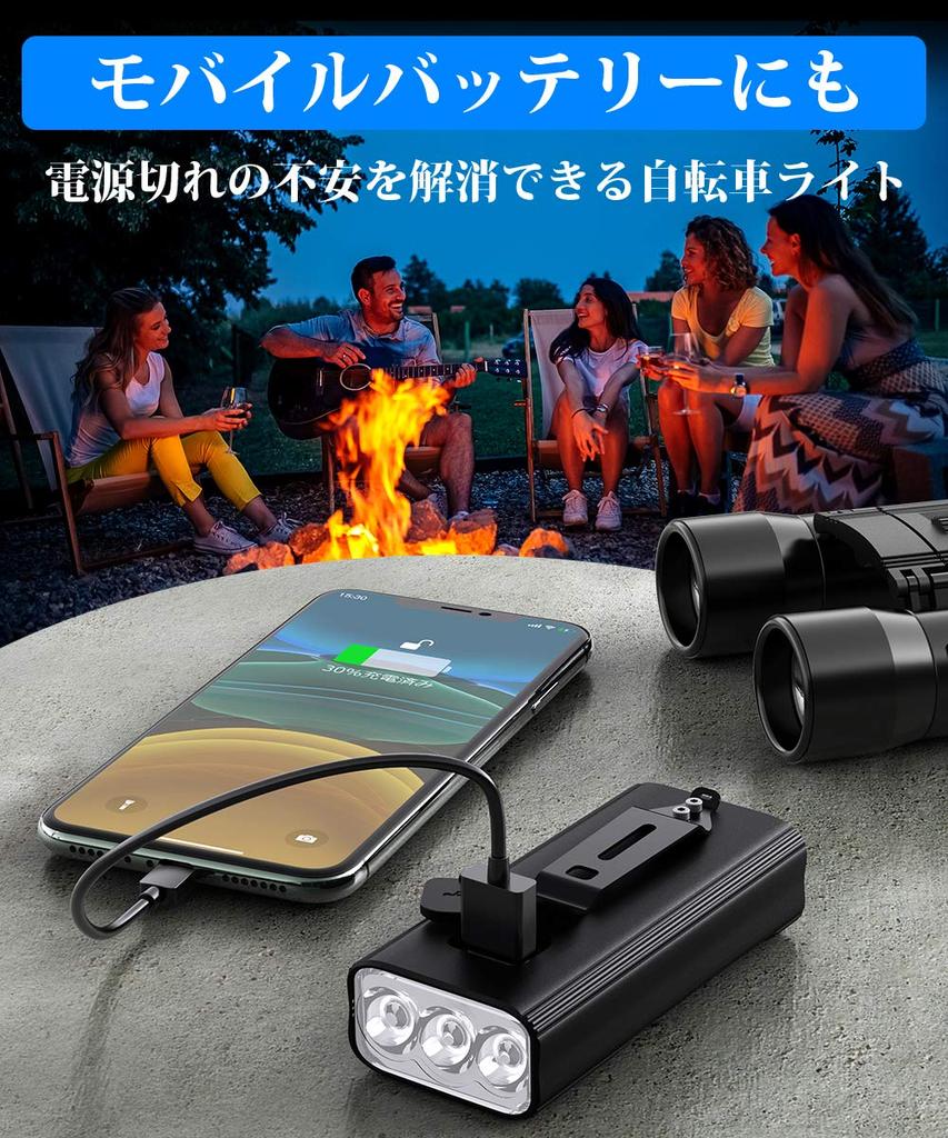 Bestore Bicycle Light USB Waterproof LED 800 with Mobile Function and 3 Dimming for Cross Road and Dog Includes Japanese Instructions [5200mAh