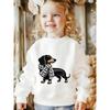European Sizes Kids' Crewneck Sweatshirt - Dachshund with Winter Scarf Pattern , Sportswear And Casual Wear, Soft And Comfortable