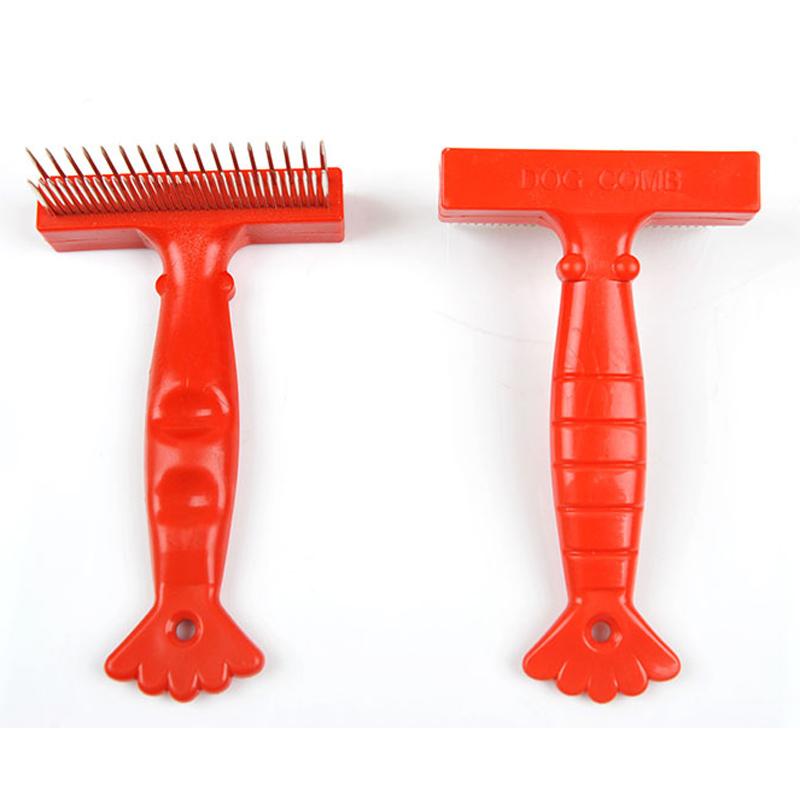 Pet Hair Removal Comb Red Dogs Brush Lobster Rake Comb Pet Grooming Combs Tool