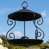 Metal Bird Feeder with Weather Guard Outdoor Decorative Hanging Bird Feeder Tray for Yard Home Courtyard Balcony Windowsill Garden Decoration