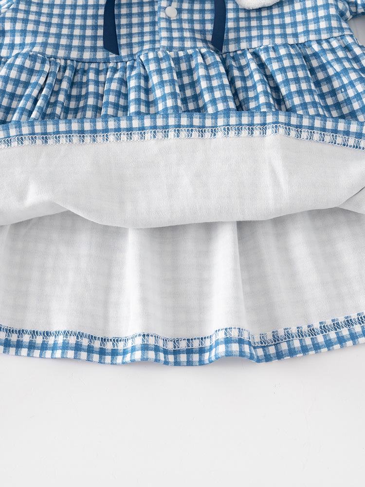 Spring Autumn Baby Girls' Cute Plaid Princess Dress - Pure Cotton Skirt
