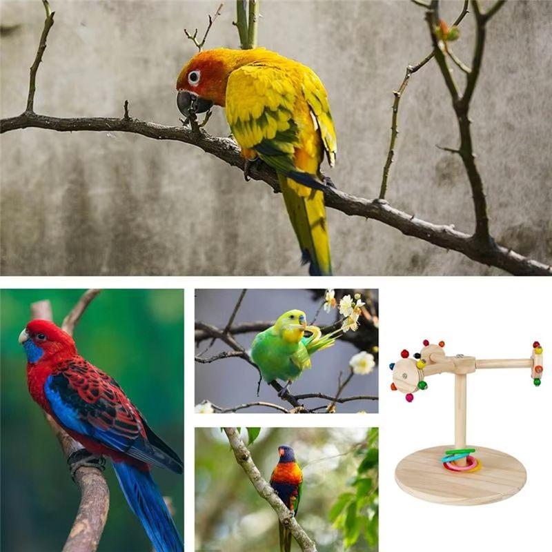 AEE2-Bird Perch Stand Perch Stick  For Sparrow Rotating Windmill Design Bird Claw Grinding Stand For Cockatiels Macaws