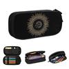Boho Golden Crescent Moon And Sun Witch Pencil Cases for Students Gifts Pen Box Pencil Bag Large Capacity Pencil Pouch