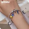 WOSTU 925 Sterling Silver Devil Flower Hanging Charm Grotesque Bee & Fish Hanging Bead Fit DIY Making Women Bracelet & Bangle Jewelry