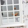 White Miniature Doll House Window Frame With Panels For Customizable Doll Accessories