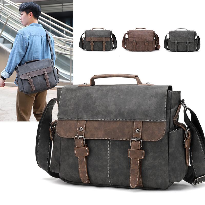 Canvas Leather Waterproof Men Briefcase High Quality Brand Travel Handbags For Women Messenger Bag Men's Crossbody Bags XA406M