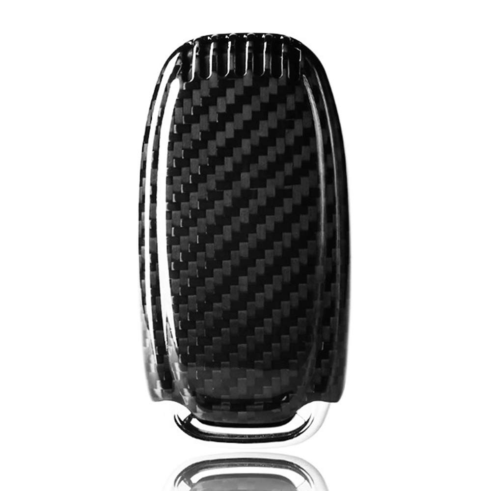 Luxury Carbon Fiber Key Case for TT R8, A3, S3, A4, 8K, A5, 8T, S5, A6, S6, C7 Series, A7, S7, A8, Q5, SQ5, and Q7 (Black)