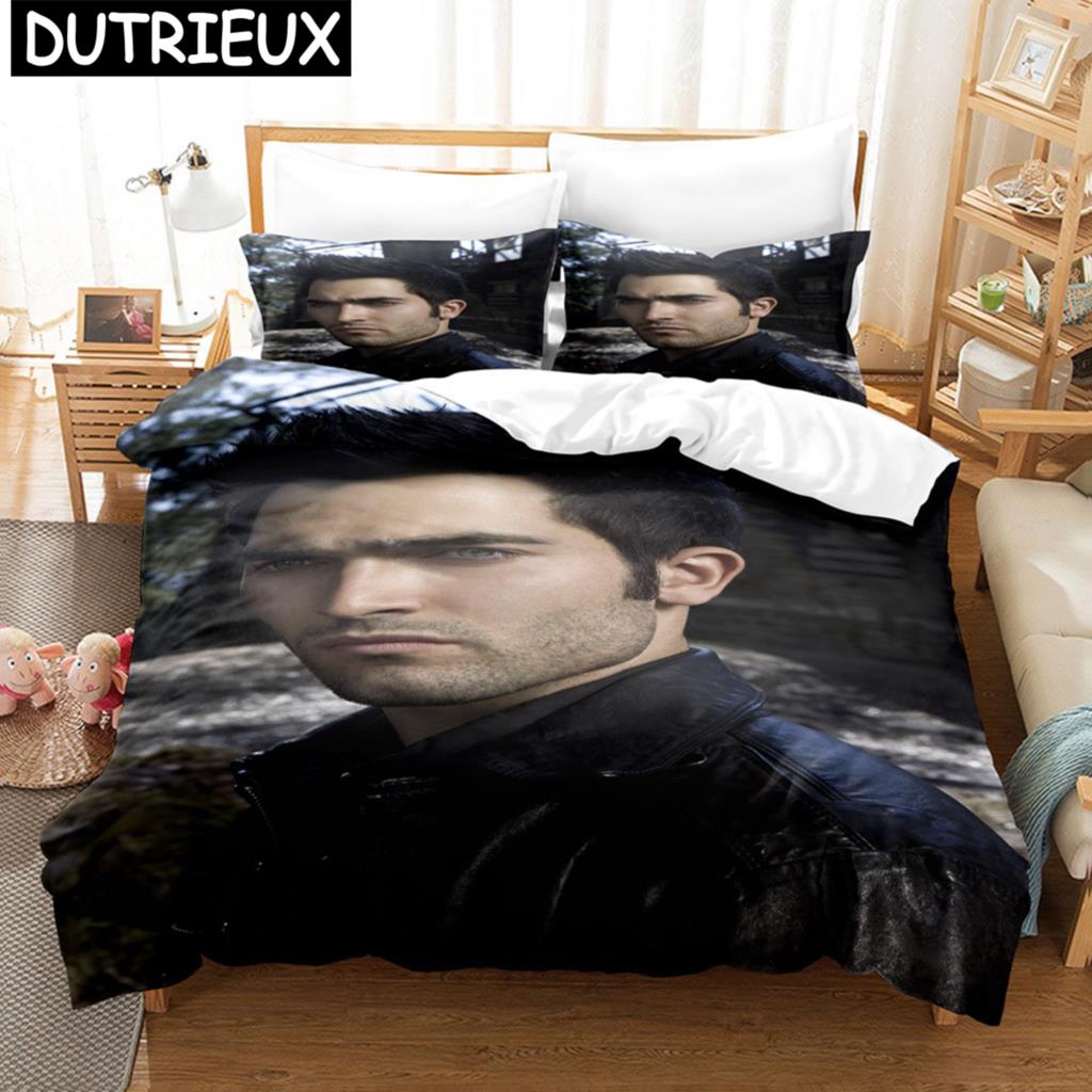 Teen Wolf Bettwäscheset Amerikanische TV-Serie Bettbezug Mode Geschenk für Teenager Männer 3-teilig Twin Single Queen King Size Bettbezugset