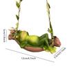 Frog Garden Statue Sleeping Frog On Swing Tree Sculpture Animal Cute Figurine For Patio Yard Porch Lawn Balcony Tree Decor