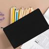 15 Pcs Black Blank Canvas Bag 8.3x4.7in Stationery Storage Zipper Bag Diy Graffiti Pencil Case Diy