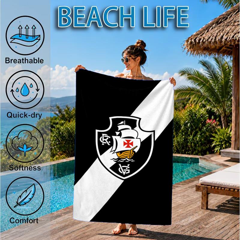 Football Club Emblem Beach Towel, Microfiber Beach Towel, Perfect For Pool, Beach, Travel, Home Decor Beach Party Fan gifts