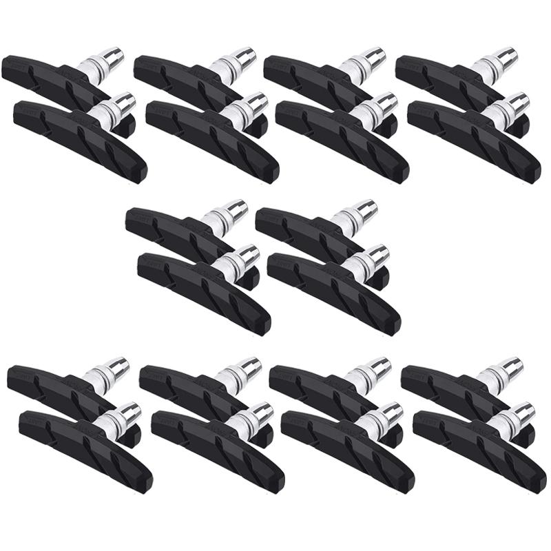 10Pair Bicycle V-brake Shoes Pads MTB Mountain Bike Brake Block Durable Rubber V Type Silent Brake Pads Shoes чёрный