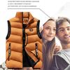 Men Winter Vest Stand Collar Thickened Padded Soft Windproof Warm Neck Protection
