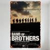 Band of Brothers Vintage Tin Sign, WWII Soldiers Silhouette Wall Plaque, Tom Hanks & Spielberg Historical TV Series Poster for M