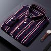 Nové košile s dlouhým rukávem s pruhy pro muže business casual formální halenka