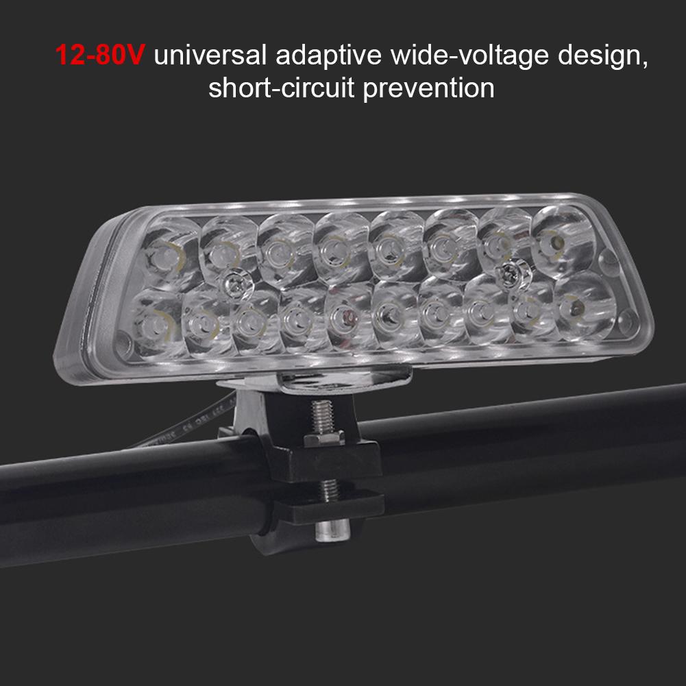 Universal 20W 18LED Motorcycle Ultra Bright Headlight Waterproof Spot Light for E-bike Scooter Modification 12-80V Wide Voltage
