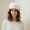 French Women's Wool Knit Striped Beret: Warm, Elastic, Brimless Winter Hat